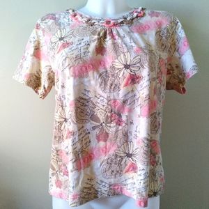 Pretty Vintage Top by Shenanigans with plastic Hoops at Neckline